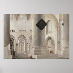 Pôster Interior do Grote Kerk, Amsterdão, c.1637