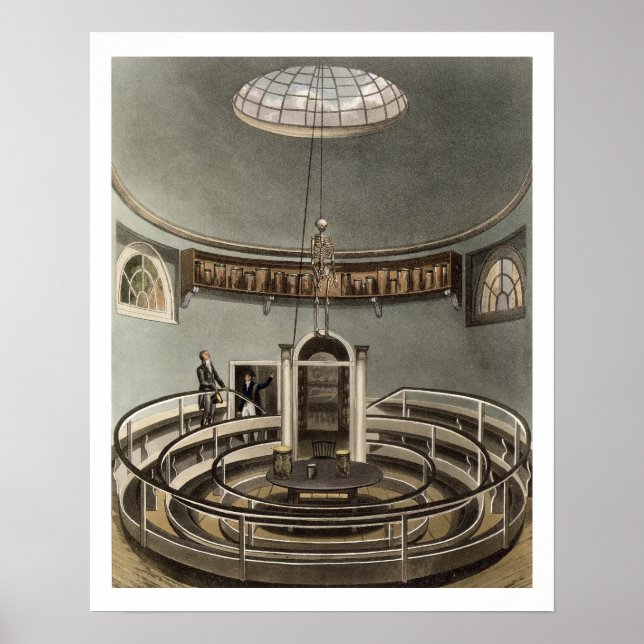 Poster Interior do Teatro de Anatomia, Cambridge, de (Frente)