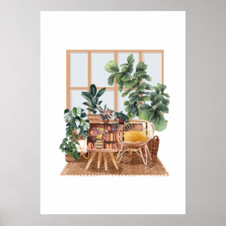 Poster Interior e plantas aquícolas