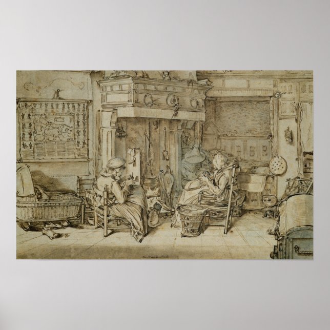 Pôster Interior holandês, 1617 (Frente)