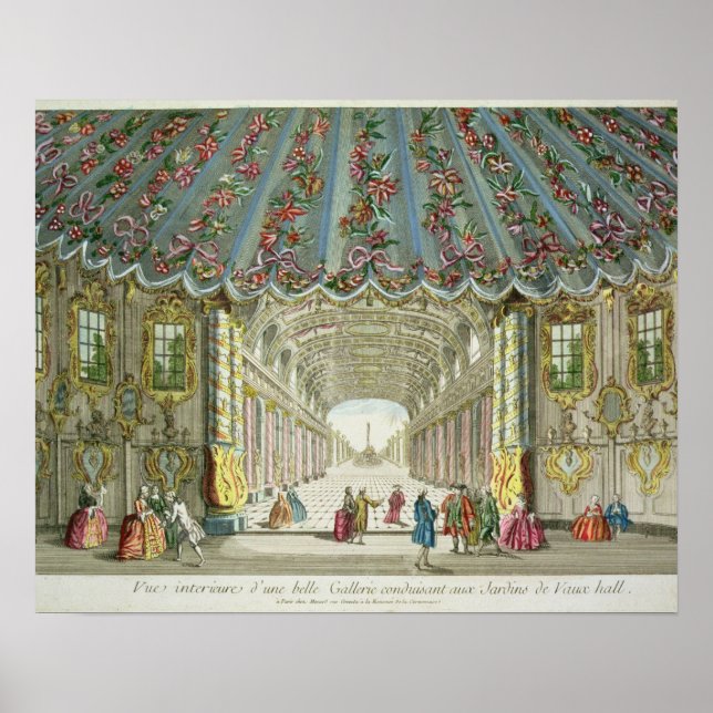 Poster Interior of a Gallery Leading to Vauxhall Gardens (Frente)