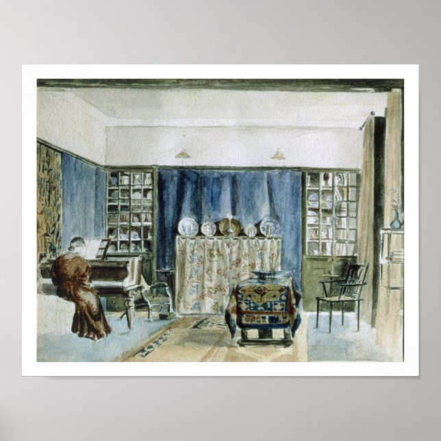Poster Interior of Kelmscott Manor (w/c on paper) (Frente)