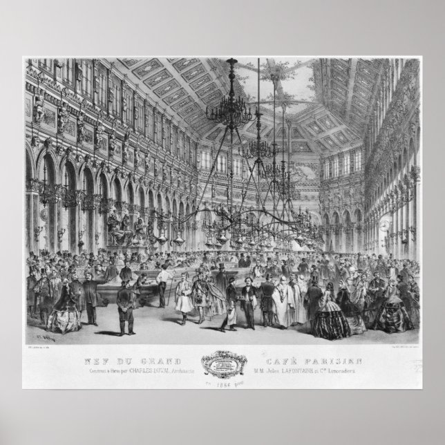 Poster Interior of the 'Grand Cafe Parisien', Paris (Frente)