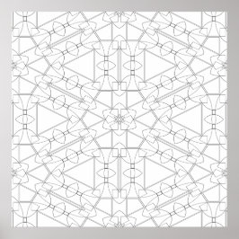 Poster Interlocking Geometric Tile Pattern Coloring Art