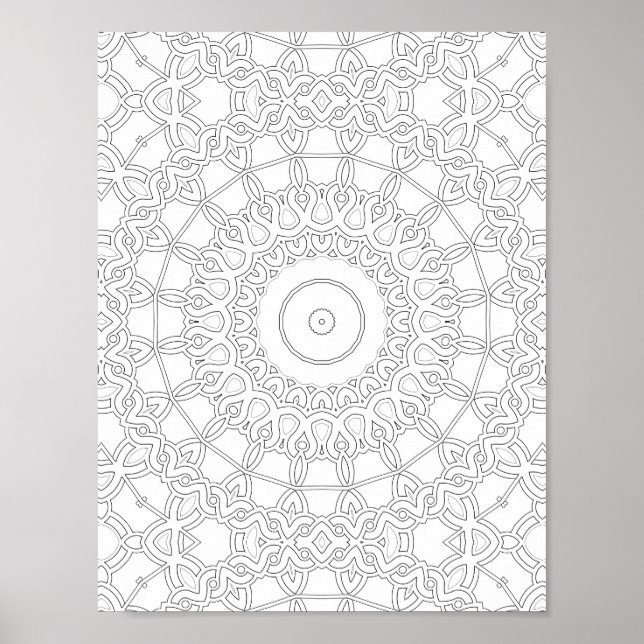 Poster Interlocking Loopwork Coloring Page Pattern Art (Frente)