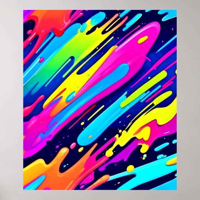 Poster Intermitência de cor: fluxo de Abstrato (Frente)