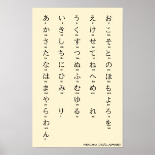 Poster Internacional > Japonês   Hiragana ひ Alphabet ら が 