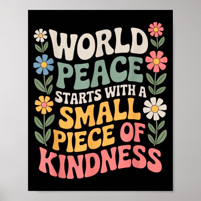 Poster International Peace Day Insring World Kindness Day (Frente)