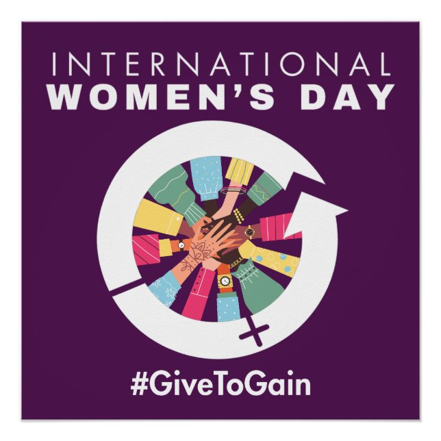 Pôster International Women’s Day 2026 Give To Gain (Frente)