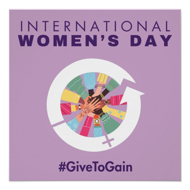 Pôster International Women’s Day 2026 Give To Gain (Frente)