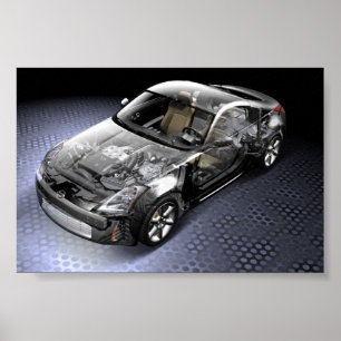 Pôster interno 350Z de prata