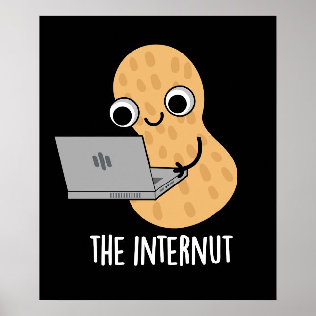 Poster Internut Funny Internet Peanut Pun Dark BG (Frente)
