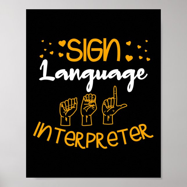 Poster Intérprete de Linguagem Sinal Surdo Consciência da (Frente)