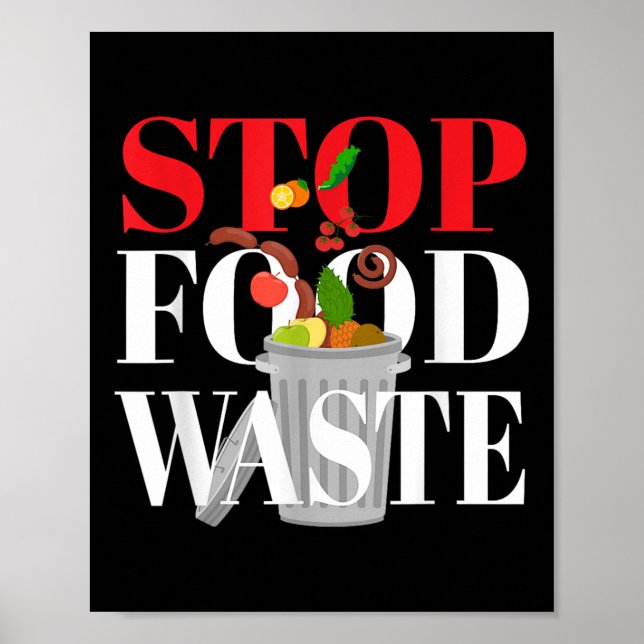 Poster Interromper Resíduos De Comidas Na Proteção Ambien (Frente)
