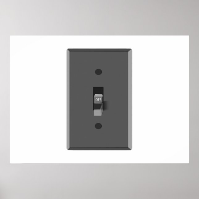 Pôster Interruptor de luz elétrica desligado (Frente)
