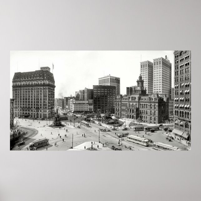 POSTER INTERSEÇÃO 5-VIAS DETROIT 1915 (Frente)