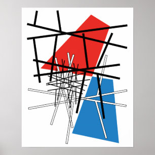 Pôster Interseção de Linhas e Planos - Arte Abstrata