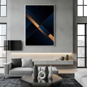 Poster Intersecção Dourada Moderna