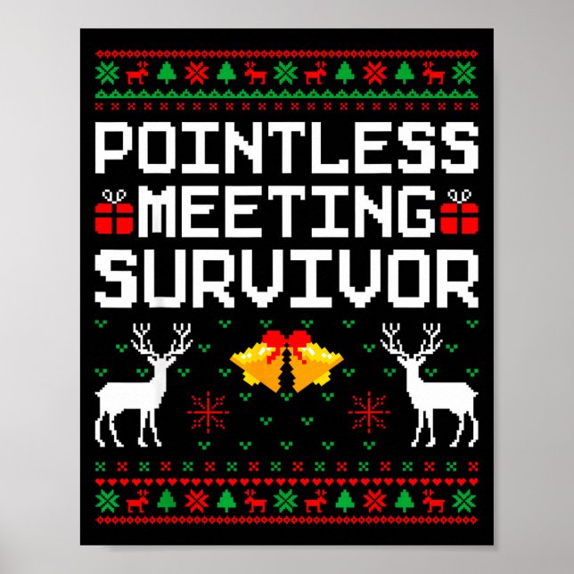 Poster Intless Meeting Survivor Ugly Christmas Sweater Of (Frente)
