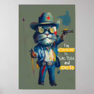 Poster Intolerante a Lactose e Idiotas Gato-Vadio