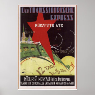 Pôster Intourist. URSS expressa transiberiana 1930