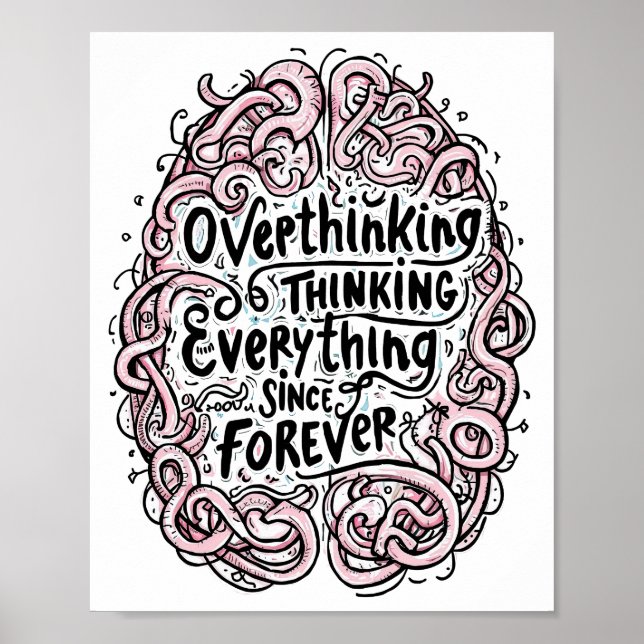 Poster Intricate Abstract Overthinker Typography (Frente)
