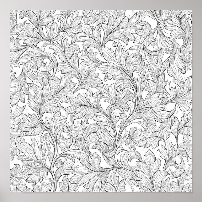 Poster Intricate Adult Coloring Page: Intertwined Ivy (Frente)