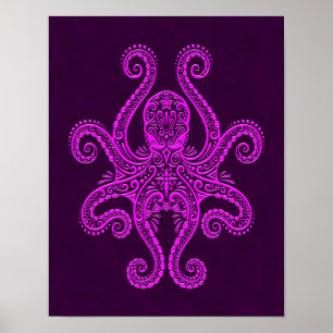 Pôster Intricate Purple Octopus