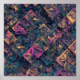 Poster Intricate Seamless Detail: Micro-Fractal Circuit