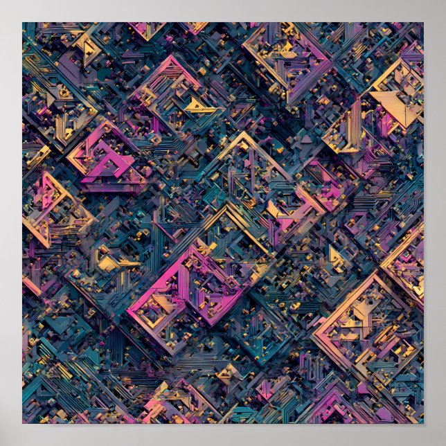 Poster Intricate Seamless Detail: Micro-Fractal Circuit (Frente)