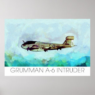 Pôster Intruso de Grumman A-6 rendido na foto da pintura