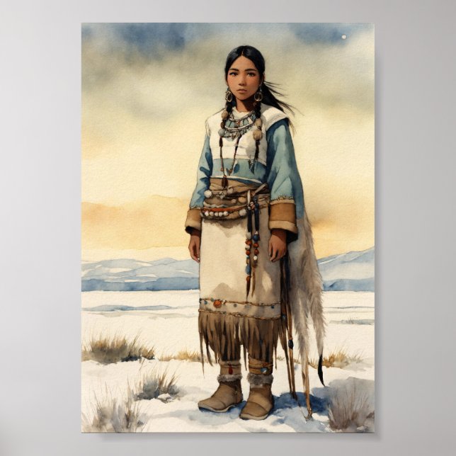 Poster "Inuit Woman Portrait Poster" (Frente)