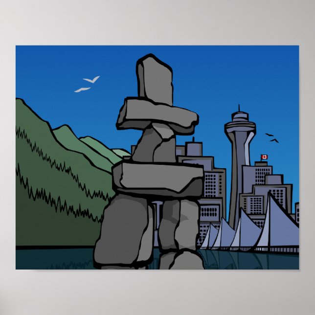 Poster Inukshuk Home Decor de Primeira Nação do Va (Frente)