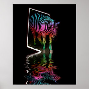Poster Inundação pintada zebra quatro
