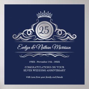 Poster Inundações de prata no aniversário de casamento da