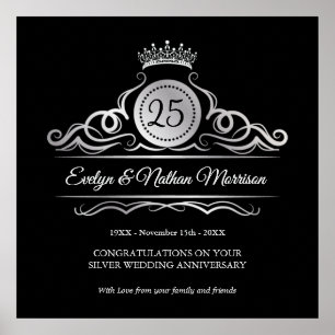Poster Inundações de prata no aniversário de casamento do