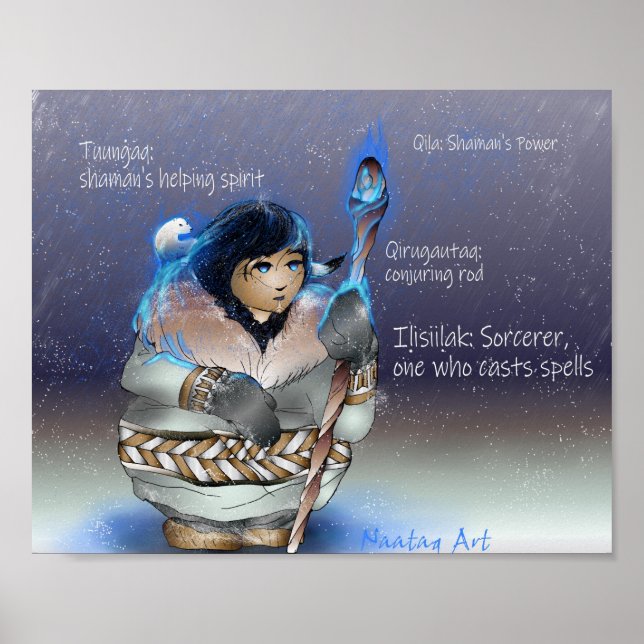 Poster Inupiaq Sorcerer com Vocab (Frente)