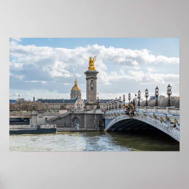Poster Invalides e ponte de Alexandre III - Paris (Frente)