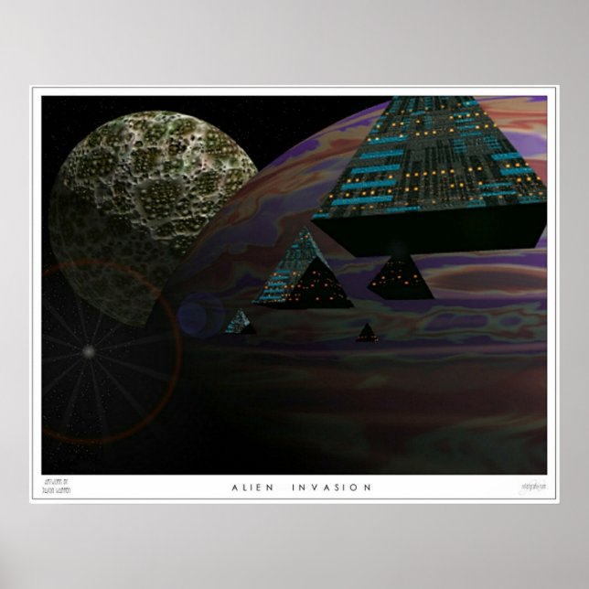 Poster Invasão de alienígena (Frente)