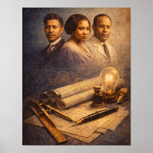 Poster Inventores Lendários Negros (Frente)