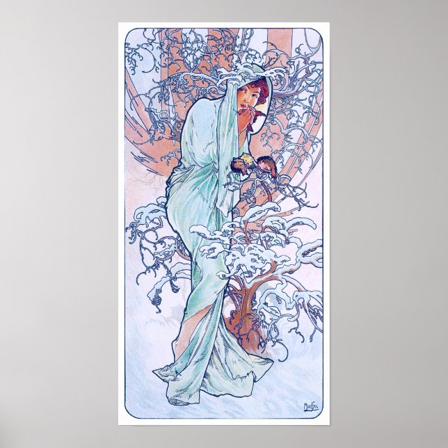 Poster Inverno (4 estações), Alphonse Mucha (Frente)