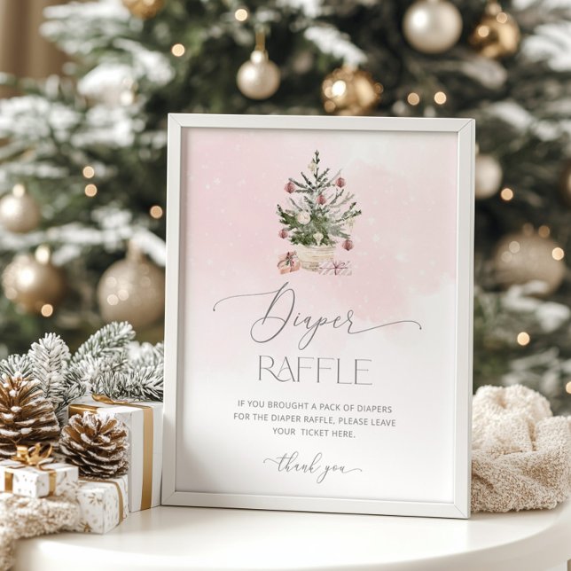 Poster Inverno cor-de-rosa Bebê está frio fora da rifa de (Criador carregado)