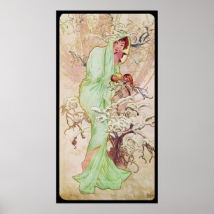 Pôster Inverno de Alphonse Mucha Hiver