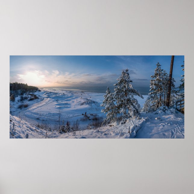 Poster inverno de neve Costa do Mar Báltico (Frente)