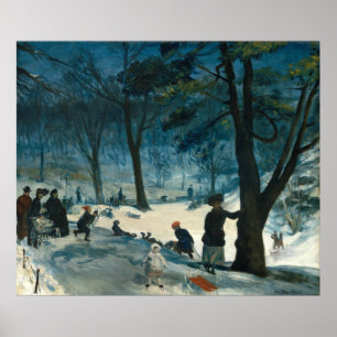 Poster Inverno do Central Park de William James Glackens