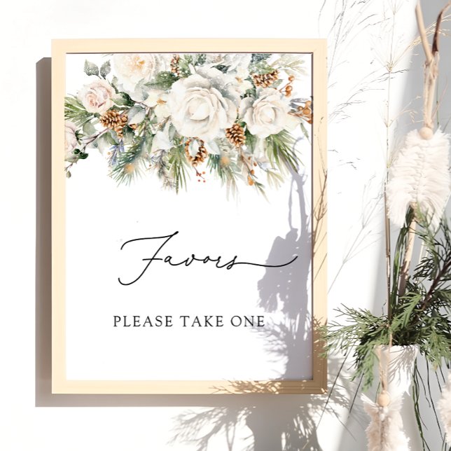 Poster Inverno Evergreen e Pinheiros, por favor, pegue um (Criador carregado)