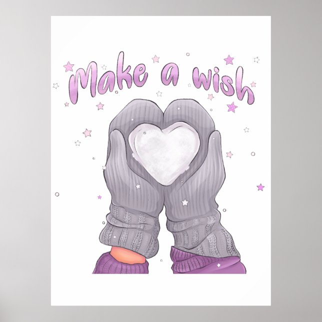Poster Inverno Faça Um Desejo Feminino  (Frente)