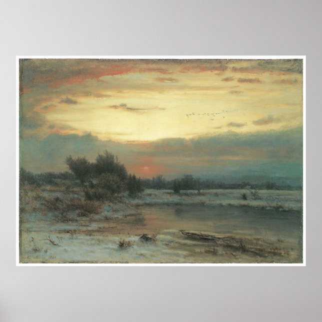 Pôster Inverno, Fecho do Dia (Céu de inverno), 1866 (Frente)