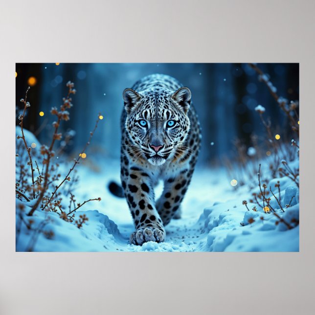 Poster Inverno furtivo olhos brilhantes mundo congelado (Frente)