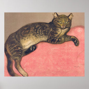 Poster Inverno: Gato num Travesseiro por Theophile Steinl